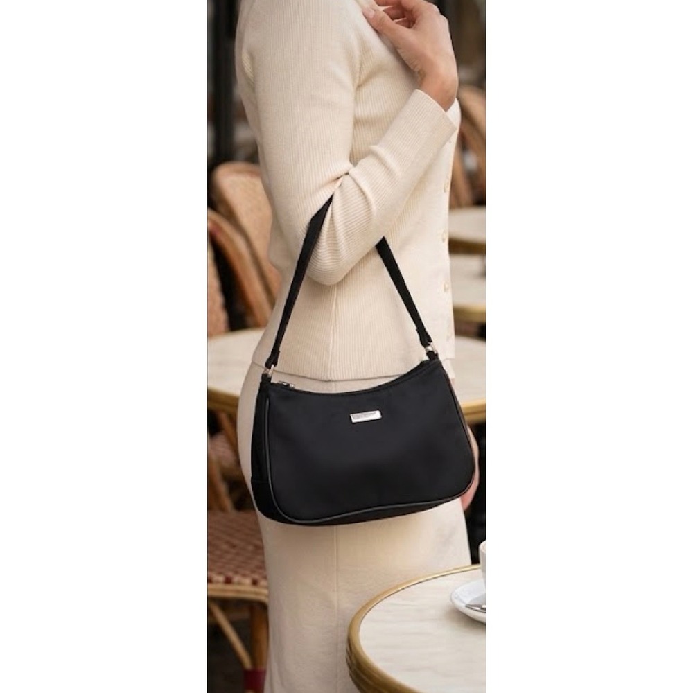 Liz Claiborne Shoulder Bag Women Small Black Excellent Minimalist Baguette